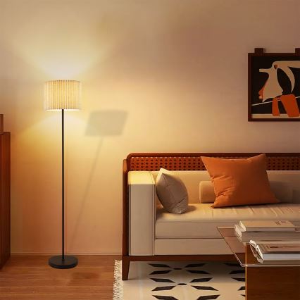 Brilagi - Подова лампа NORDIC WAVE 1xE27/15W/230V лен/черна