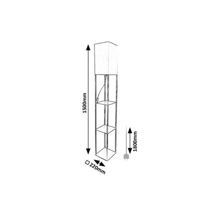 Brilagi - Подова лампа с рафтове GRADUS 1xE27/40W/230V 150 cm сива/бежова