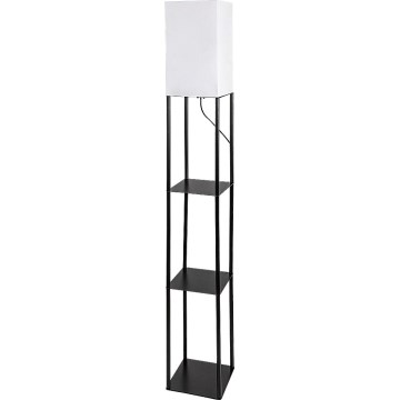 Brilagi - Подова лампа с рафтове GRADUS 1xE27/40W/230V черна/бяла