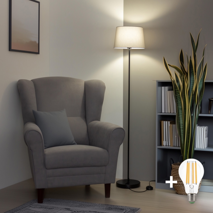 Brilagi - Подова LED лампа CERIA, 1xE27/40W/230V, диам. 30 см, сива/черна