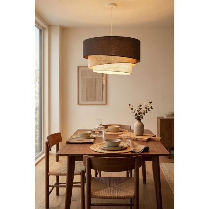 Brilagi - Подвесен полилей на кабел TRIO 3xE27/60W/230V диаметър 60 см кафяв/бежов/бял