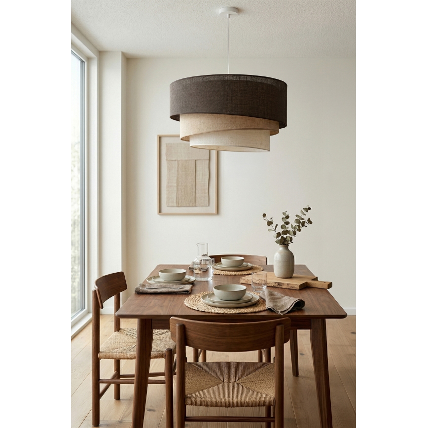 Brilagi - Подвесен полилей на кабел TRIO 3xE27/60W/230V диаметър 60 см кафяв/бежов/бял
