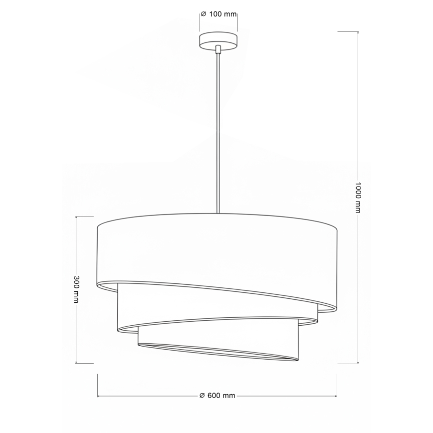 Brilagi - Подвесен полилей на кабел TRIO 3xE27/60W/230V диаметър 60 см кафяв/бежов/бял