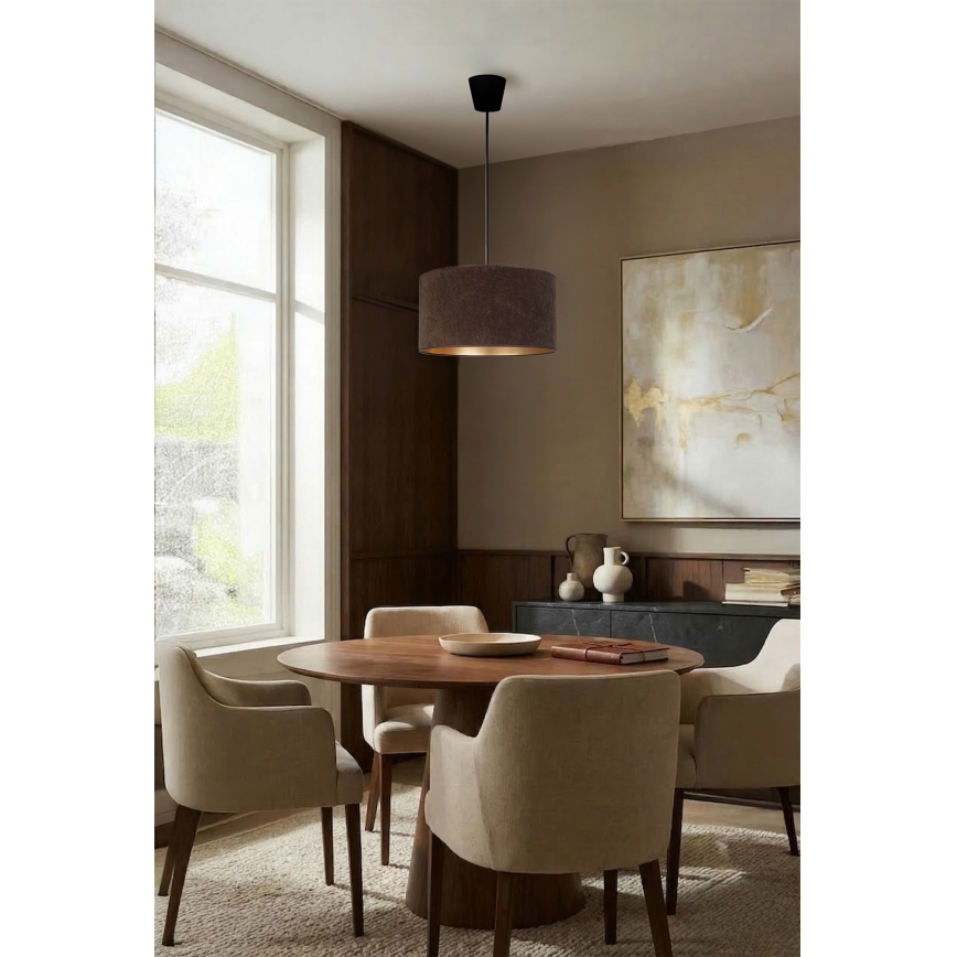 Brilagi - Подвесен полилей на кабел VELVET, 1xE27/60W/230V, диаметър 40 см, кафяв/златист