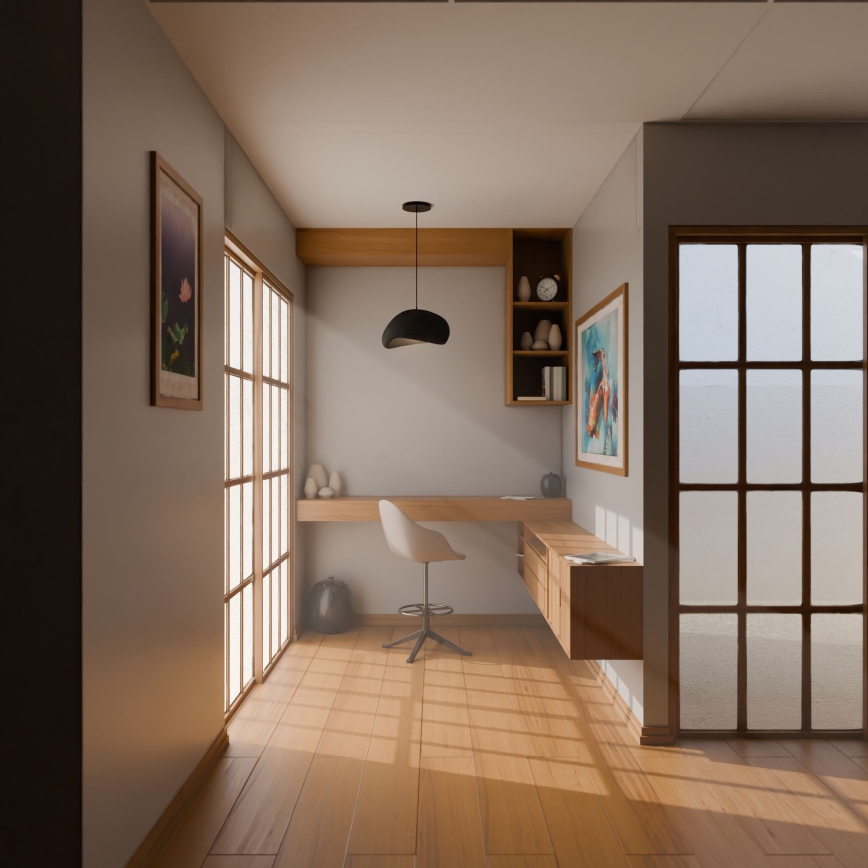 Brilagi - Подвесен полилей WABI SABI на кабел, 1xE27/40W/230V, Ø 35 см, черен