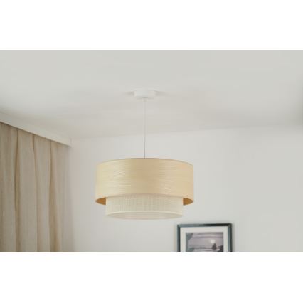 Brilagi - Полилей на кабел ARIZONA BOHO 1xE27/15W/230V диаметър 45 см бежово/бяло