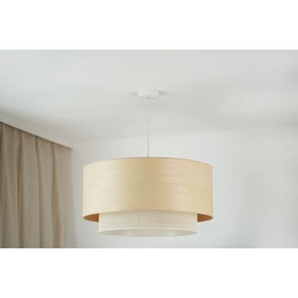 Brilagi - Полилей на кабел ARIZONA BOHO 1xE27/15W/230V диаметър 60 см бежово/бяло
