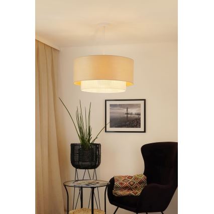 Brilagi - Полилей на кабел ARIZONA BOHO 1xE27/15W/230V диаметър 60 см бежово/бяло