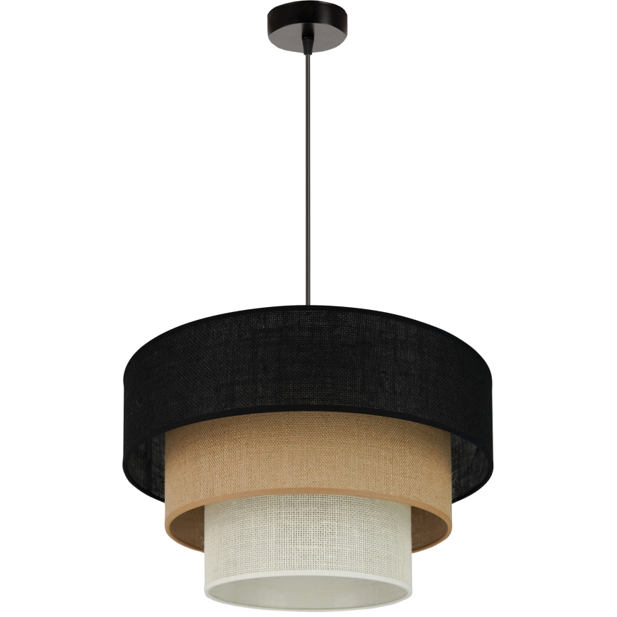 Brilagi - Полилей на кабел ASPEN LUNETA 1xE27/15W/230V диаметър 45 см черен/бежов/кремав