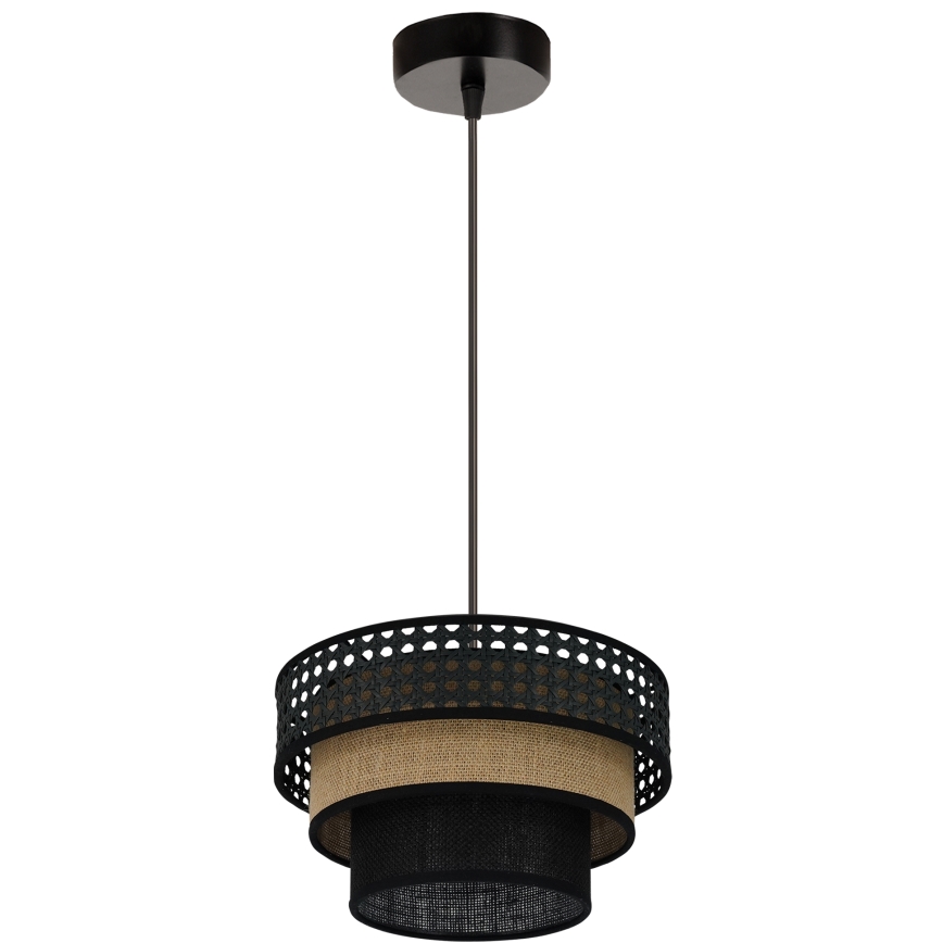 Brilagi - Полилей на кабел DAKOTA LUNETA 1xE27/15W/230V Ø 25 см черен/ратан