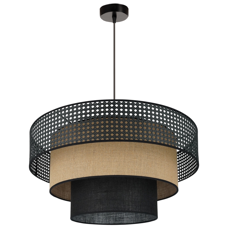 Brilagi - Полилей на кабел DAKOTA LUNETA 1xE27/15W/230V Ø 60 см черен/ратан