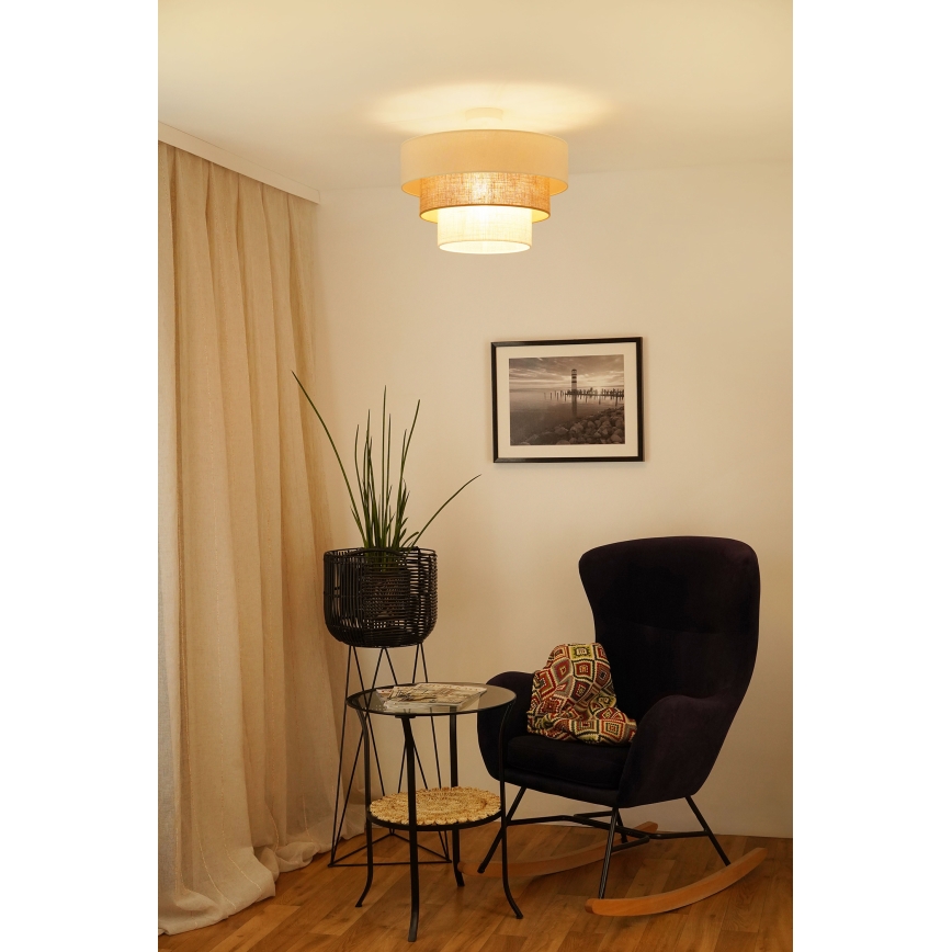 Brilagi - Плафониера DENVER LUNETA 1xE27/15W/230V Ø 45 см бежово/кафяво/кремаво
