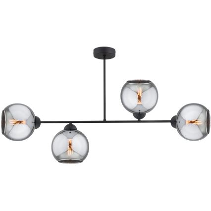 Brilagi - Полилей DIOR за повърхностен монтаж 4xE27/60W/230V черен/димно сив