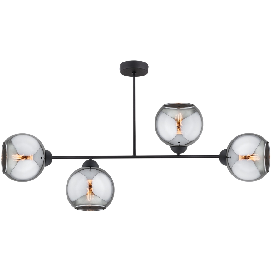 Brilagi - Полилей DIOR за повърхностен монтаж 4xE27/60W/230V черен/димно сив