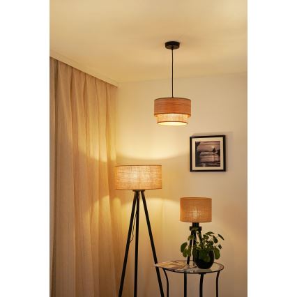 Brilagi - Полилей на кабел MONTANA BOHO 1xE27/15W/230V диаметър 25 см кафяв/черен