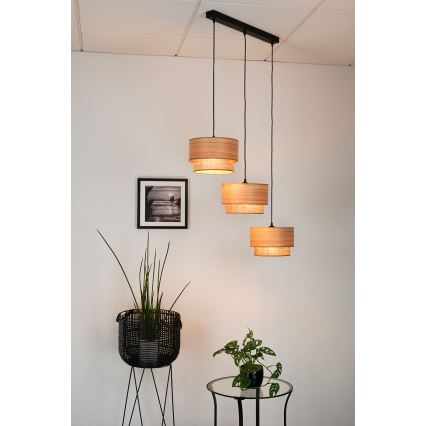 Brilagi - Полилей на кабел MONTANA BOHO 3xE27/15W/230V кафяв/черен