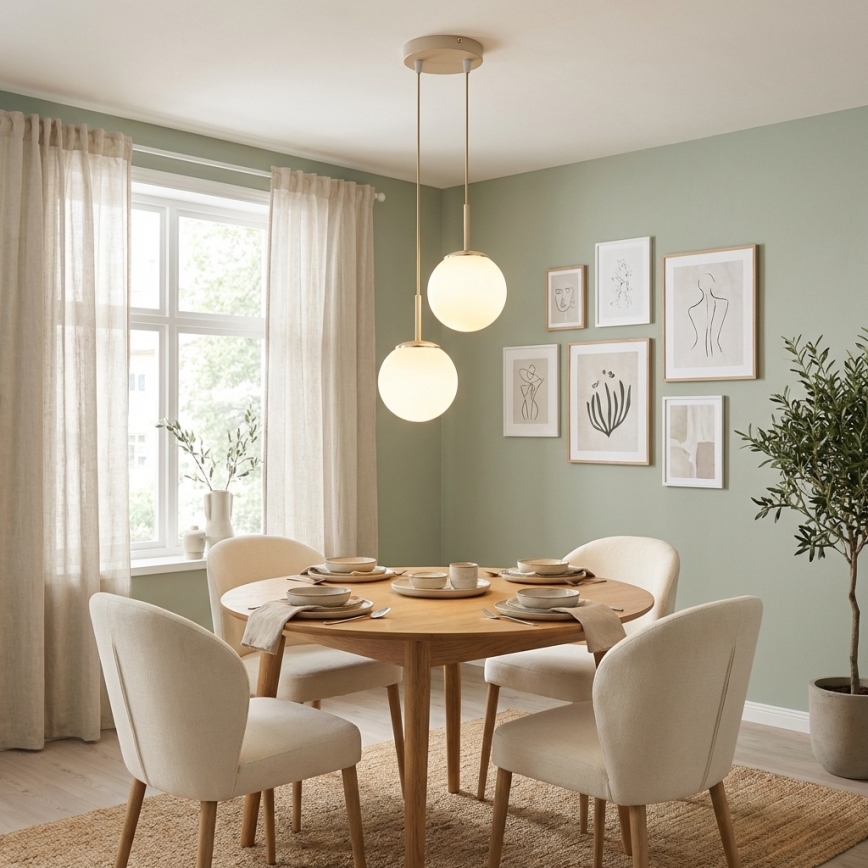 Brilagi - полилей на шнур 2xE27/60W/230V бежов/златен