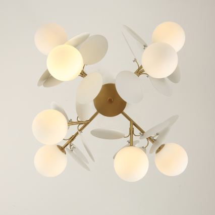 Brilagi - Полилей на штанга BALMO 8xG9/9W/230V диаметър 60 см златист/бял