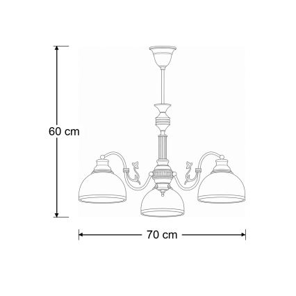 Brilagi - Полилей на штанга TAURUS 3xE27/15W/230V Ø 70 см бронзов