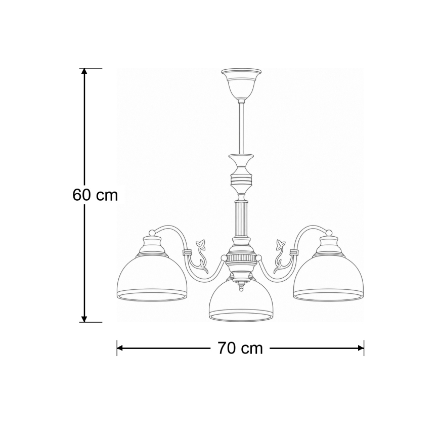 Brilagi - Полилей на штанга TAURUS 3xE27/15W/230V Ø 70 см бронзов