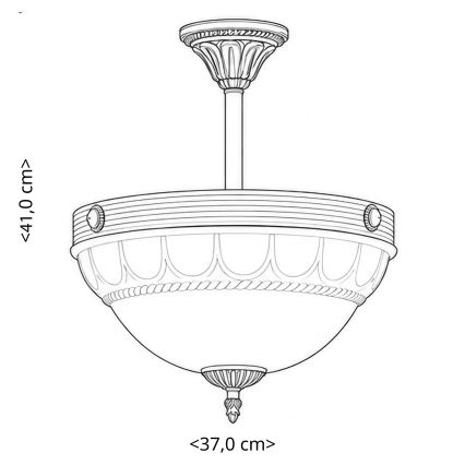 BRILAGI - Полилей на тръба DAHLIA 3xE27/40W/230V Ø 37 см месинг