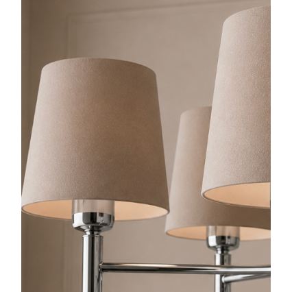 BRILAGI - Полилей на тръба MONTE 5xE27/60W/230V бежов/лъскав хром