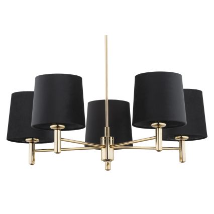 BRILAGI - Полилей на тръба MONTE 5xE27/60W/230V черно/златно