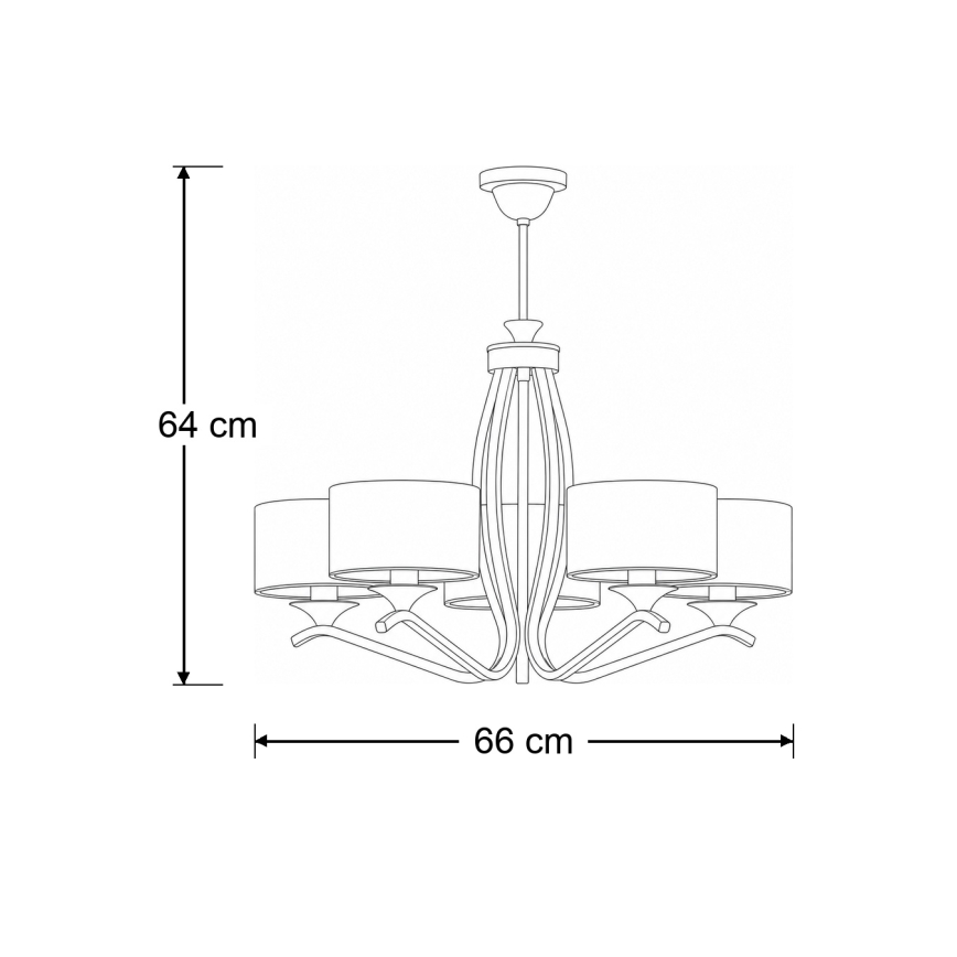 Brilagi - Полилей на тръба SAPHIRE 5xE27/15W/230V Ø 66 см крем/злато/патина
