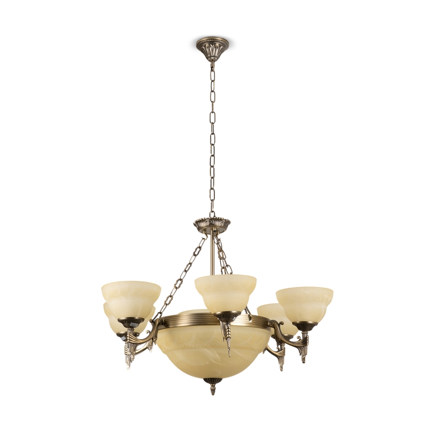 BRILAGI - Полилей на верига DAHLIA, 9xE27/40W/230V, Ø 74 cm, месинг