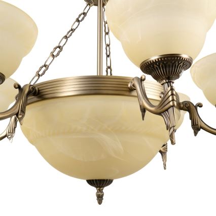 BRILAGI - Полилей на верига DAHLIA, 9xE27/40W/230V, Ø 74 cm, месинг