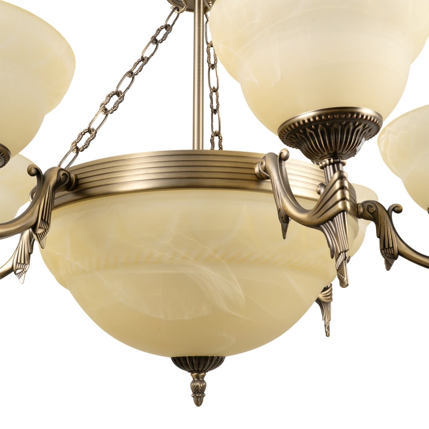 BRILAGI - Полилей на верига DAHLIA, 9xE27/40W/230V, Ø 74 cm, месинг