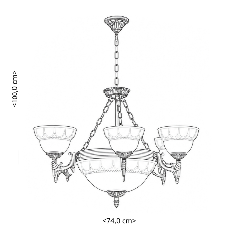 BRILAGI - Полилей на верига DAHLIA, 9xE27/40W/230V, Ø 74 cm, месинг