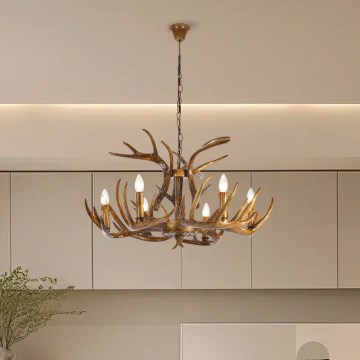 BRILAGI - Полилей на верига DEER 6xE14/10W/230V pr. 80 cm с рога