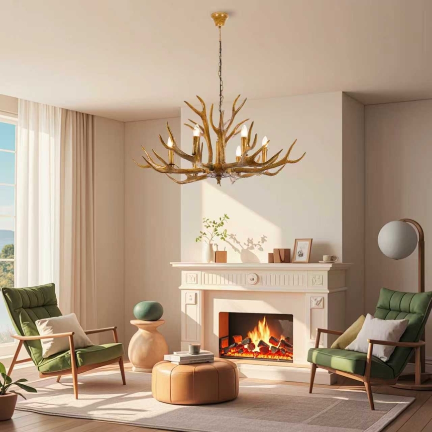 Brilagi - Полилей на верига DEER 6xE14/10W/230V Ø 102 см, рога