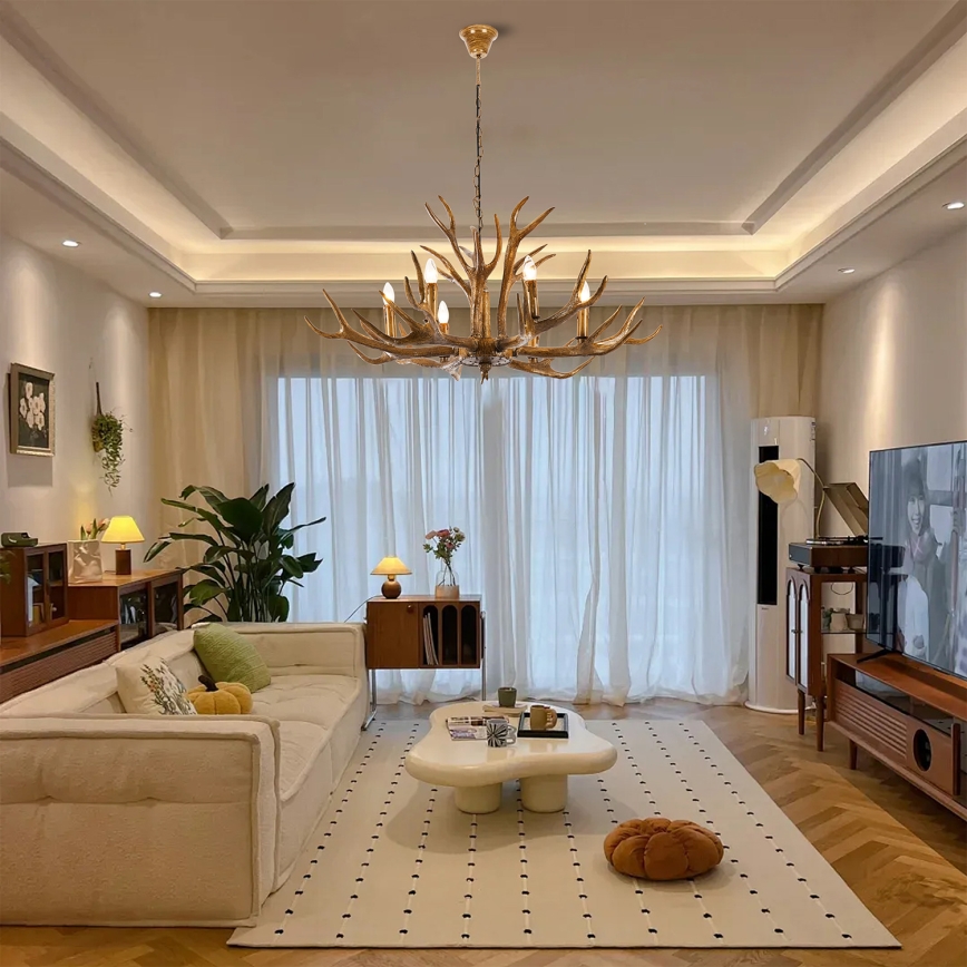 Brilagi - Полилей на верига DEER 6xE14/10W/230V Ø 102 см, рога