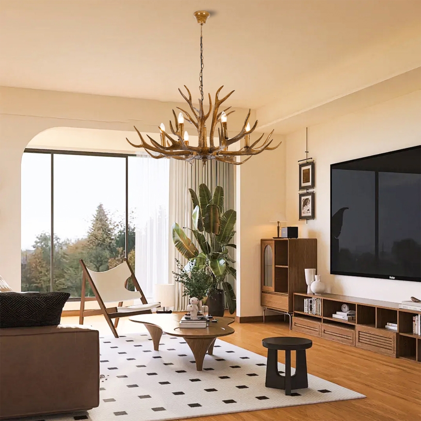 Brilagi - Полилей на верига DEER 6xE14/10W/230V Ø 102 см, рога