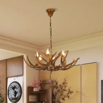 BRILAGI - Полилей на верига DEER 6xE14/10W/230V Ø 70 cm с рога