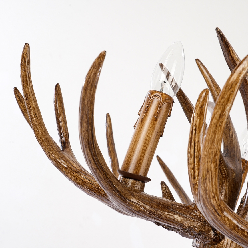 Brilagi - Полилей на верига DEER 6×E14/10W/230V, Ø 70 см, с еленови рога