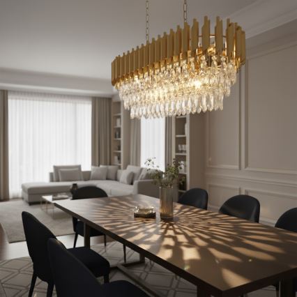 Brilagi - Полилей на верига ECLIPSE 10xE14/10W/230V 78x28 cm златен