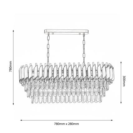 Brilagi - Полилей на верига ECLIPSE 10xE14/10W/230V 78x28 cm златен