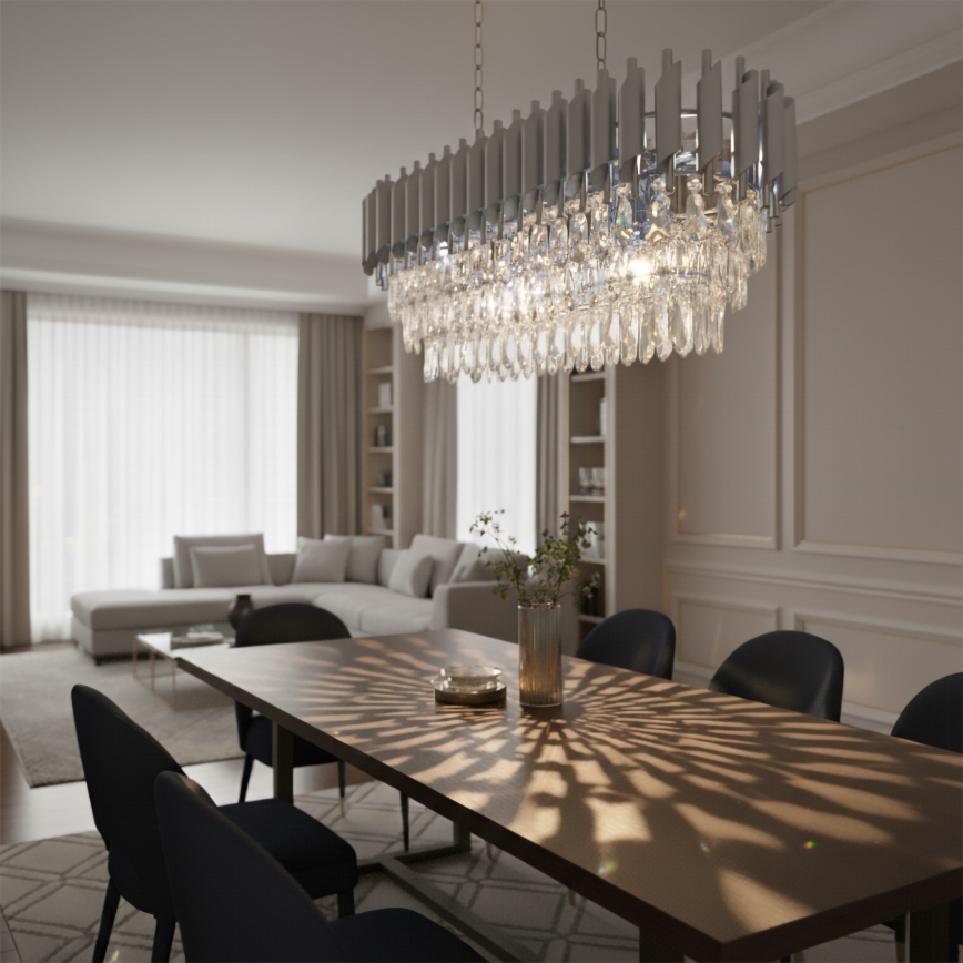 Brilagi - Полилей на верига ECLIPSE 10xE14/10W/230V 78x28 см сребрист