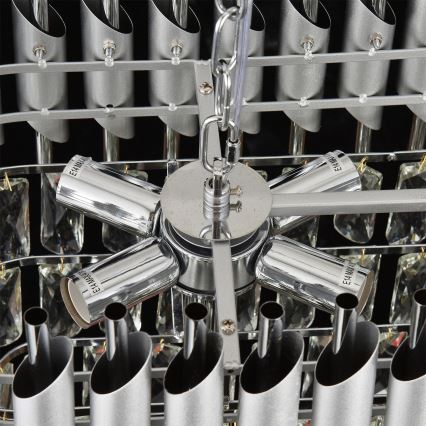 Brilagi - Полилей на верига ECLIPSE 10xE14/10W/230V 78x28 см сребрист