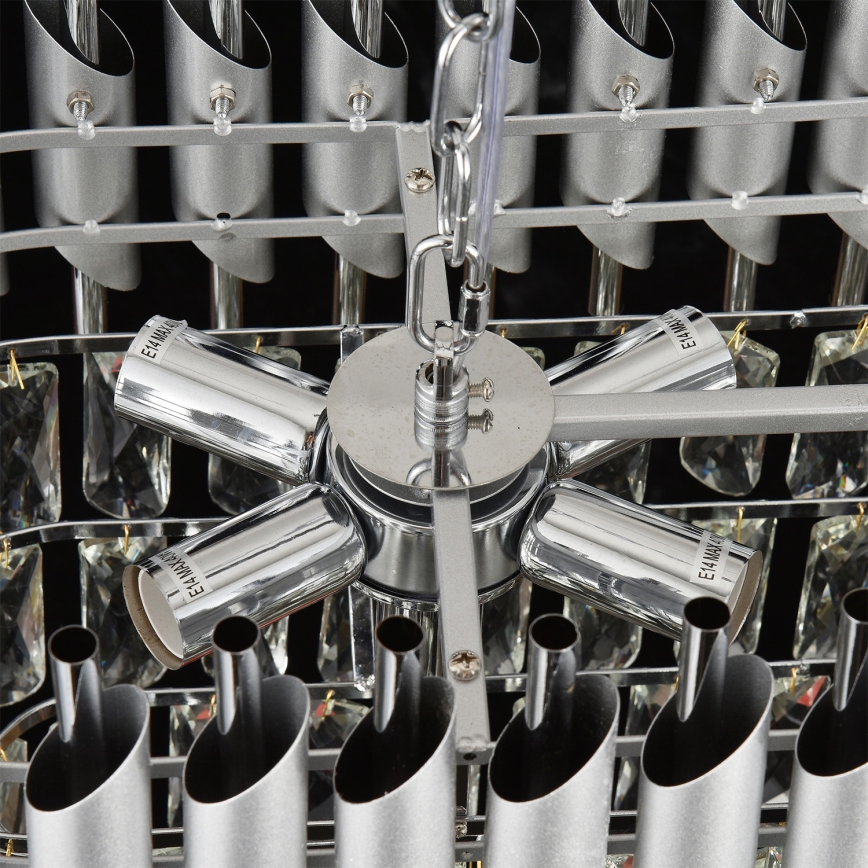 Brilagi - Полилей на верига ECLIPSE 10xE14/10W/230V 78x28 см сребрист