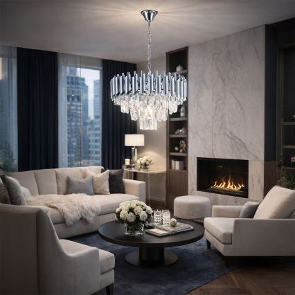 Brilagi - Полилей на верига ECLIPSE 5xE14/10W/230V диаметър 38 cm сребрист