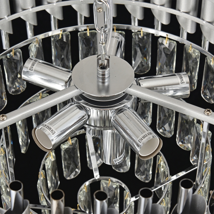 Brilagi - Полилей на верига ECLIPSE 7xE14/10W/230V Ø 48 см сребрист