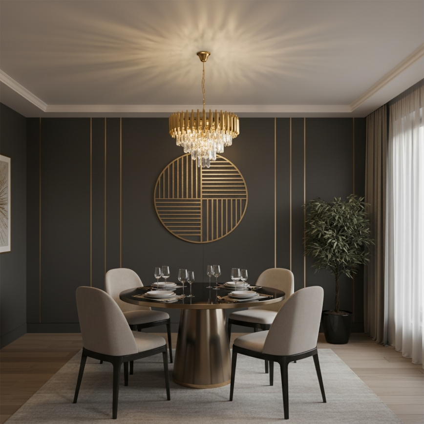 Brilagi - Полилей на верига ECLIPSE 7xE14/10W/230V Ø 48 см златен