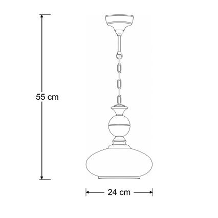 Brilagi - Полилей на верига MOLLERO 1xE27/15W/230V Ø 24 см бронз/патина