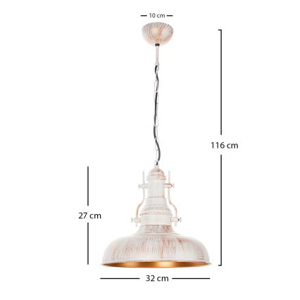 Brilagi - Полилей на верига PYRONIC 1xE27/40W/230V Ø 32 см кремав/патина