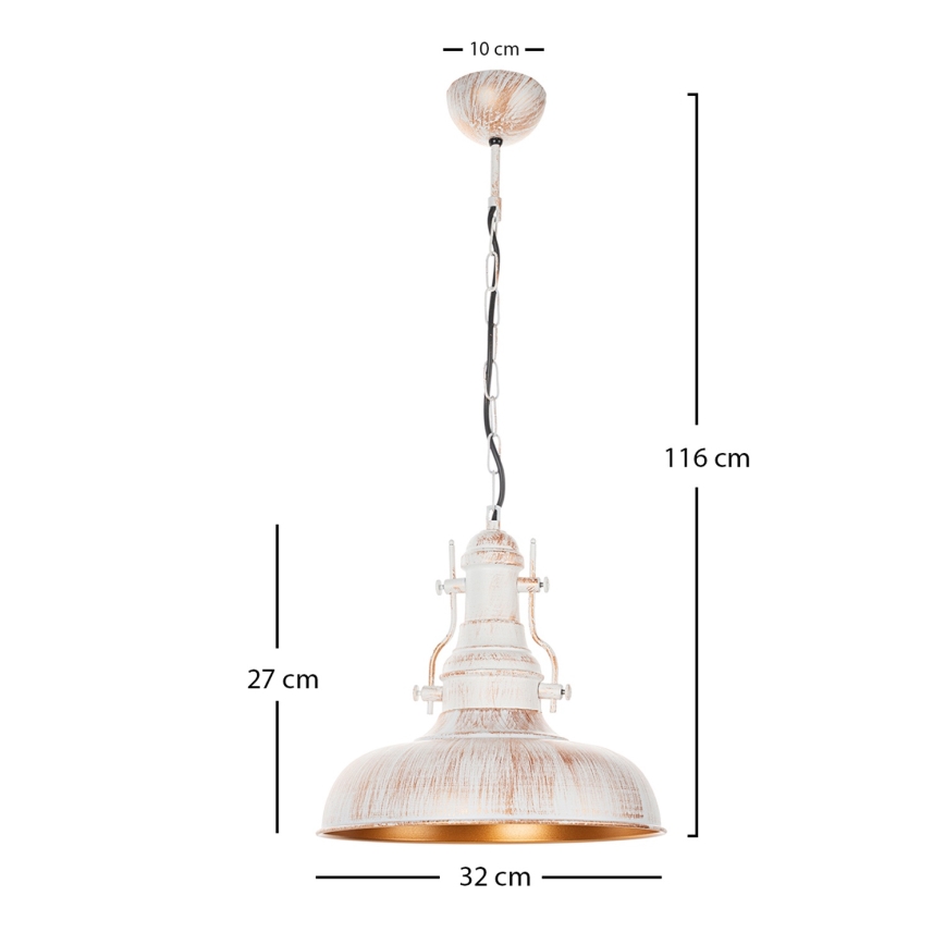 Brilagi - Полилей на верига PYRONIC 1xE27/40W/230V Ø 32 см кремав/патина