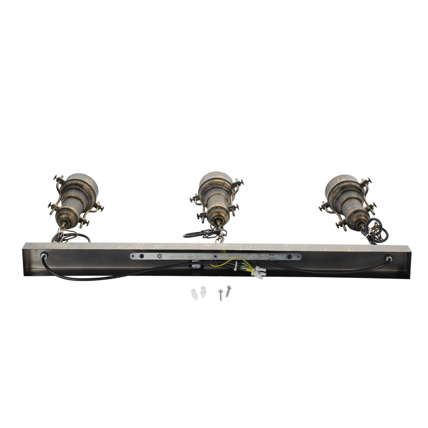 Brilagi - Полилей на верига PYRONIC 3xE27/40W/230V бронзов/патина